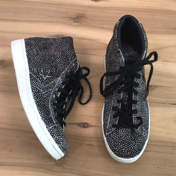 converse one star pony hair leopard print trainers